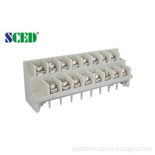 Grey Double Level Terminal Block Barrier Connector 300V 7.6